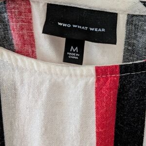 Who What Wear Striped Top - Red, Black, White